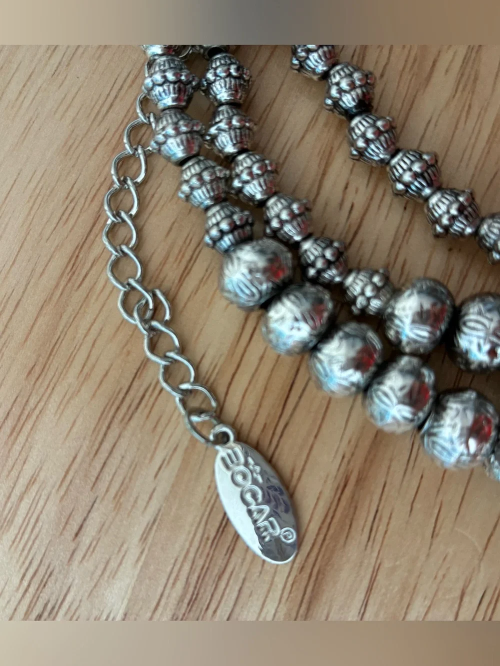 Blue Beaded Multi-Strand Necklace with two bracelets & Matching Earrings Set